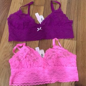Two Victorias Secret Bralettes